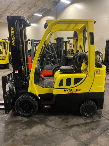 2020 HYSTER S60FT 6000 LB LP GAS FORKLIFT CUSHION 88/130" 2 STAGE FULL FREE LIFT SIDE SHIFTING FORK POSITIONER MAST 1,176 HOURS STOCK # BF9116479-BUF