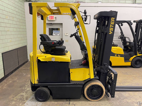 2017 HYSTER E45XN-27 4500 LB 48 VOLT ELECTRIC CUSHION 83/189" 3 STAGE MAST SIDE SHIFTING FORK POSITIONER 10294 HOURS STOCK # BF961759-BEMIN - United Lift Equipment LLC