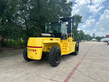 2006 HYSTER H550F 55000 LB CAPACITY DIESEL FORKLIFT PNEUMATIC 172" 2 STAGE MAST FORK POSITIONER DUAL DRIVE TIRES ENCLOSED CAB 6918 HOURS STOCK # BF91891149-TXB