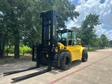 2006 HYSTER H550F 55000 LB CAPACITY DIESEL FORKLIFT PNEUMATIC 172" 2 STAGE MAST FORK POSITIONER DUAL DRIVE TIRES ENCLOSED CAB 6918 HOURS STOCK # BF91891149-TXB