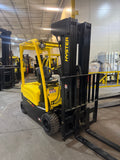 2019 HYSTER J40XN 4000 LB 4 WHEEL 36 VOLT ELECTRIC FORKLIFT CUSHION 90/259" QUAD MAST SIDE SHIFTER 986 HOURS STOCK # BF989129-BUF - United Lift LLC
