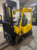 2019 HYSTER J40XN 4000 LB 4 WHEEL 36 VOLT ELECTRIC FORKLIFT CUSHION 90/259" QUAD MAST SIDE SHIFTER 986 HOURS STOCK # BF989129-BUF - United Lift LLC