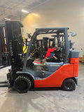 2021 TOYOTA 8FGC45U-BCS 10000 LB LP GAS FORKLIFT CUSHION 1137 HOURS 92/187" 3 STAGE MAST SIDE SHIFTING FORK POSITIONER STOCK # BF9194239-BUF