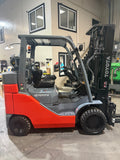 2021 TOYOTA 8FGC45U-BCS 10000 LB LP GAS FORKLIFT CUSHION 1137 HOURS 92/187" 3 STAGE MAST SIDE SHIFTING FORK POSITIONER STOCK # BF9194239-BUF