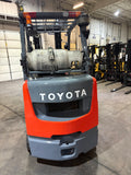 2022 TOYOTA 8FGCU30 6000 LB LP GAS FORKLIFT CUSHION 87/187" 3 STAGE MAST SIDE SHIFTING FORK POSITIONER 728 HOURS STOCK # BF9124459-BUF