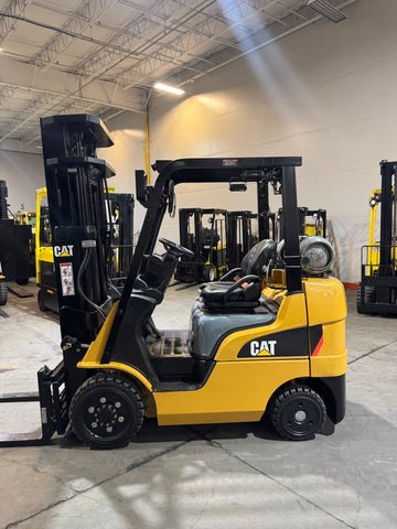 2020 CATERPILLAR 2C5000 5000 LB LP GAS FORKLIFT CUSHION 93/218" 3 STAGE MAST SIDE SHIFTING FORK POSITIONER TREADED TIRES 883 HOURS PLUMBED 4 WAYS TO CARRIAGE STOCK # BF9128249-BUF