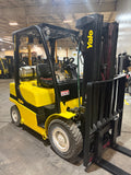 2018 YALE GLP050VXN 5000 LB LP GAS FORKLIFT PNEUMATIC 86/189 3 STAGE MAST SIDE SHIFTER 1238 HOURS STOCK # BF9167429-BUF