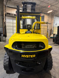 2021 HYSTER H155FT 15500 LB DIESEL FORKLIFT PNEUMATIC 147/213" 2 STAGE CLEAR VIEW MAST SIDE SHIFTING FORK POSITIONER ENCLOSED HEATED CAB 1,257 HOURS STOCK # BF9393839-BUF