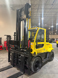 2021 HYSTER H155FT 15500 LB DIESEL FORKLIFT PNEUMATIC 147/213" 2 STAGE CLEAR VIEW MAST SIDE SHIFTING FORK POSITIONER ENCLOSED HEATED CAB 1,257 HOURS STOCK # BF9393839-BUF