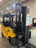 2023 CAT GC55K 12000 LB LP GAS FORKLIFT CUSHION 102/219 3 STAGE MAST SIDE SHIFTING FORK POSITIONER ATTACHMENT LOW HOURS STOCK # BF9247759-BUF - United Lift LLC