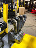 2023 HYSTER E65XN 6500 LB 48 VOLT ELECTRIC FORKLIFT CUSHION 89/130" 2 STAGE FULL FREE LIFT MAST SIDE SHIFTING FORK POSITIONER 672 HOURS STOCK # BF9112959-BUF