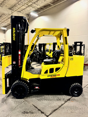 2008 HYSTER S120FT 12000 LB LP GAS FORKLIFT CUSHION 100/185" 3 STAGE MAST SIDE SHIFTER STOCK # BF9286349-BUF - United Lift Equipment LLC