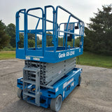 2017 GENIE GS3246 SCISSOR LIFT 32' REACH 24 VOLT ELECTRIC SMOOTH CUSHION TIRES 456 HOURS STOCK # BF989529-WIB