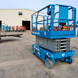 2017 GENIE GS3246 SCISSOR LIFT 32' REACH 24 VOLT ELECTRIC SMOOTH CUSHION TIRES 456 HOURS STOCK # BF989529-WIB