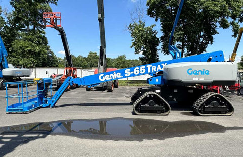 2018 GENIE S65 TRAX TELESCOPIC STRAIGHT BOOM LIFT AERIAL LIFT WITH JIB ARM 65' REACH DIESEL 4WD 2488 HOURS STOCK # BF9998719-NLE - United Lift Equipment LLC