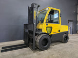 2020 HYSTER H110FT 11000 LB DIESEL FORKLIFT PNEUMATIC 94/185" 3 STAGE MAST SIDE SHIFTER ENCLOSED CAB 1377 HOURS STOCK # BF9178859-ILE