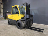 2020 HYSTER H110FT 11000 LB DIESEL FORKLIFT PNEUMATIC 94/185" 3 STAGE MAST SIDE SHIFTER ENCLOSED CAB 1377 HOURS STOCK # BF9178859-ILE