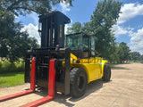 2008 HYSTER H550F 55000 LB CAPACITY DIESEL FORKLIFT PNEUMATIC 124" 2 STAGE MAST SIDE SHIFTING FORK POSITIONER DUAL DRIVE TIRES ENCLOSED CAB 3286 HOURS STOCK # BF91893549-TXB