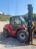 2018 MANITOU M50-4 4X4 10000 LB DIESEL ROUGH TERRAIN FORKLIFT 4WD 130/177" 2 STAGE MAST ENCLOSED CAB SIDE SHIFTING FORK POSITIONER 4193 HOURS STOCK # BF9689849-NEOH - United Lift Equipment LLC