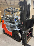 2019 TOYOTA 8FGC35U-BCS (BOX CAR SPECIAL SHORT WHEEL BASE) 8000 LB LP GAS FORKLIFT CUSHION 88/197" 3 STAGE MAST SIDE SHIFTING FORK POSITIONER 1342 HOURS STOCK # BF9134989-BUF - United Lift LLC