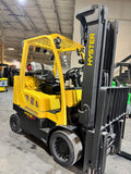 2022 HYSTER S80FT-BCS 8000 LB LP GAS FORKLIFT SMOOTH CUSHION 98/213" 3 STAGE MAST SIDE SHIFTING FORK POSITIONER 987 HOURS STOCK # BF9123539-BUF