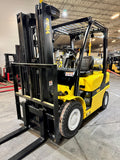 2023 YALE GLP050VXN 5000 LB LP GAS FORKLIFT PNEUMATIC 86/189 3 STAGE MAST SIDE SHIFTER 802 HOURS STOCK # BF9136269-BUF