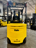 2020 YALE ERC055VGN 5500 LB 36 VOLT ELECTRIC RECONDITIONED BATTERY WITH 1 YEAR WARRANTY FORKLIFT 88/201" THREE STAGE MAST SIDE SHIFTING FORK POSITIONER plumbed 4 ways to carriage 971 HOURS STOCK # BF9131529-BUF