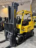 2022 HYSTER S80FT-BCS 8000 LB LP GAS FORKLIFT SMOOTH CUSHION 98/213" 3 STAGE MAST SIDE SHIFTING FORK POSITIONER 987 HOURS STOCK # BF9123539-BUF