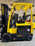 2018 HYSTER E60XN-33 6000 LB ELECTRIC FORKLIFT CUSHION 88/187" 3 STAGE MAST SIDE SHIFTING FORK POSITIONER ONLY 1219 HOURS STOCK # BF991459-BUF