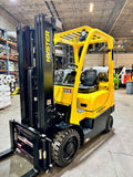 2020 HYSTER S50FT 5000 LB LP GAS FORKLIFT TREADED CUSHION 84/189" 3 STAGE MAST SIDE SHIFTING FORK POSITIONER 1244 HOURS STOCK # BF9128749-BUF