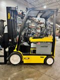 2020 YALE ERC055VGN 5500 LB 36 VOLT ELECTRIC RECONDITIONED BATTERY WITH 1 YEAR WARRANTY FORKLIFT 88/201" THREE STAGE MAST SIDE SHIFTING FORK POSITIONER plumbed 4 ways to carriage 971 HOURS STOCK # BF9131529-BUF