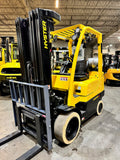 2019 HYSTER S60FT 6000 LB LP GAS FORKLIFT NON-MARKING CUSHION TIRES 84/240" QUAD MAST SIDE SHIFTER 926 HOURS STOCK # BF9115259-BUF
