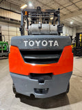 2023 TOYOTA 8FGC70U 15500 LB LP GAS FORKLIFT CUSHION 108/168" 2 STAGE CLEAR VIEW MAST SIDE SHIFTING FORK POSITIONER PLUMBED 4 WAYS TO CARRIAGE 1268 HOURS PLUMBED 4 WAYS TO CARRIAGE STOCK # BF9376899-BUF