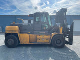 2016 HYUNDAI 160D-9L 32000 LB DIESEL FORKLIFT PNEUMATIC 125/126" 2 STAGE MAST DUAL DRIVE TIRES ENCLOSED CAB WITH HEAT AND A/C 15689 HOURS STOCK # BF9597769-BUF - United Lift Equipment LLC