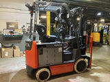 2021 TOYOTA 8FBCU25 5000 LB ELECTRIC FORKLIFT CUSHION 83/187" 3 STAGE MAST SIDE SHIFTER 2743 HOURS STOCK # BF985129-OHB