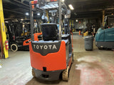 2021 TOYOTA 8FBCU25 5000 LB ELECTRIC FORKLIFT CUSHION 83/187" 3 STAGE MAST SIDE SHIFTER 2743 HOURS STOCK # BF985129-OHB