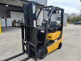 2020 YALE GLC030VX 3000 LB LP GAS FORKLIFT CUSHION 82/187 3 STAGE MAST SIDE SHIFTER 6944 HOURS STOCK # BF975249-CEMI
