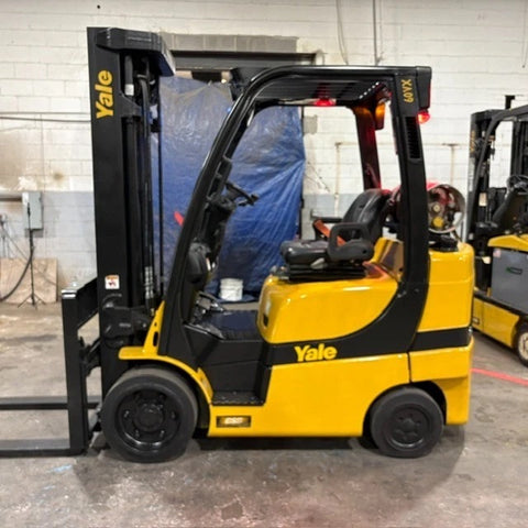2021 YALE GLC060VX 6000 LB LP GAS FORKLIFT CUSHION 92/200" 3 STAGE MAST SIDE SHIFTER 3312 HOURS STOCK # BF9125149-MMOH