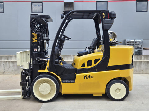 2020 YALE GLC155VX 15500 LB LP GAS FORKLIFT CUSHION 88/150" 3 STAGE MAST SIDE SHIFTING FORK POSITIONER 2300 HOURS STOCK # BF9478139-RIL