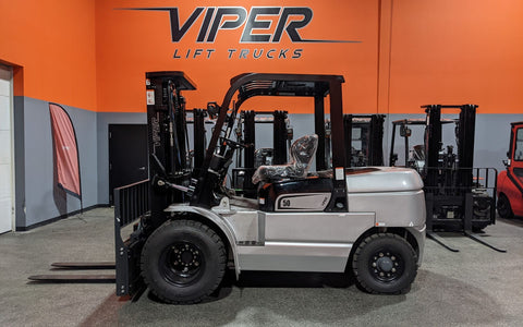 2021 VIPER FD50 11000 LB DIESEL FORKLIFT DUAL DRIVE PNEUMATIC 91/189" 3 STAGE MAST SIDE SHIFTING FORK POSITIONER STOCK # BF9502119-ILIL - United Lift Equipment LLC