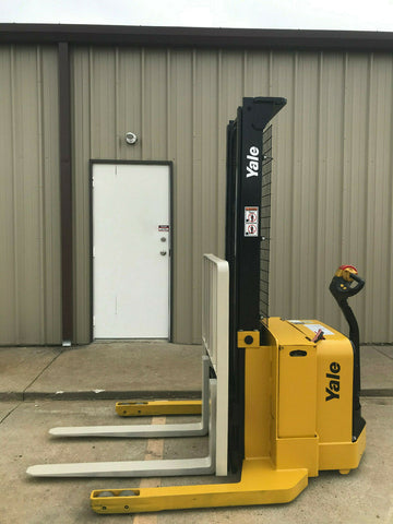 2012 YALE MSW040SFN24TV087 4000 LB ELECTRIC FORKLIFT WALKIE STACKER CUSHION 87/130" 2 STAGE MAST SIDE SHIFTER 4034 HOURS STOCK # BF975649-ARB - United Lift Used & New Forklift Telehandler Scissor Lift Boomlift