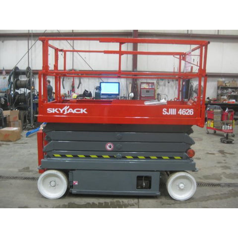 2005 SKYJACK SJ4626 SCISSOR LIFT 26' REACH 515 HOURS ELECTRIC SMOOTH CUSHION TIRES STOCK # BF979549-119-WI-INS1875 - United Lift Equipment LLC