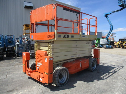 2011 JLG 4069LE SCISSOR LIFT 40' REACH ELECTRIC PNEUMATIC TIRES OUTRIGGERS 430 HOURS STOCK # BF9166589-WIB - United Lift Used & New Forklift Telehandler Scissor Lift Boomlift