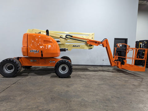 2014 JLG 450AJ ARTICULATING BOOM LIFT AERIAL LIFT WITH JIB ARM 45' REACH DIESEL 4WD 2000 HOURS STOCK # BF9384579-ILE - United Lift Equipment LLC